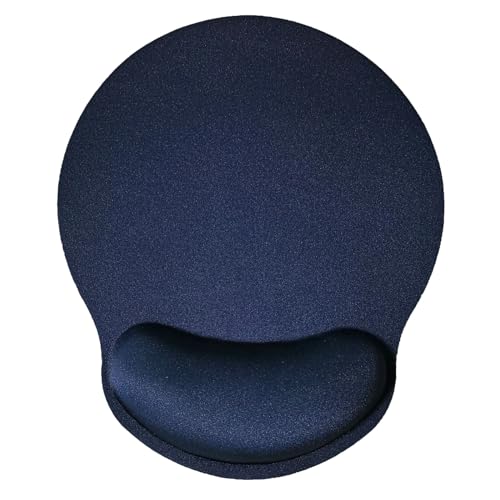 Mouse Pad with Wrist Support, Ergonomic Mouse Pad with Memory Foam Wrist Rest Cushion, Non-Slip Rubber Base Gaming Mice Pad for Home Office Computer Laptop, Navy Blue - color: Navy blue