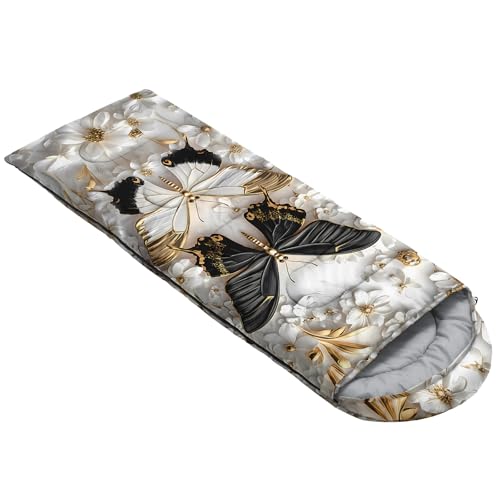 AILONEN Midnight Meow Sleeping Bag, Charcoal Cat Eyes Crescent Graphic, Portable Camp Sack Sleepover Style - color: S159
