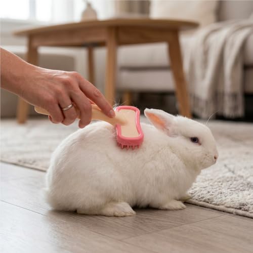 3PCS Bunny Brush Set, Silicone Pet Brush for Grooming, Rabbit Brush For Shedding Grooming, Hair Buster Comb for Small Animals, 2PCS Soft Silicone Brushes and 1PCS Nail Clipper Set for Gentle Pet Care