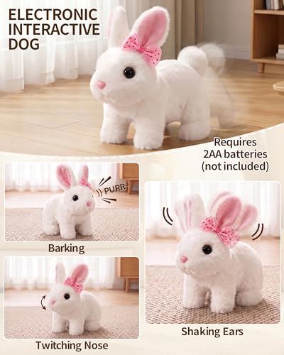 23Pcs Hopping Bunny Toy Set for Kids with Rolling Carrier House | Interactive Electric Walking Rabbit, Pretend Pet Care Grooming & Feeding Kit, Gift for Little Girls Toddlers 3-5 - style: rabbit