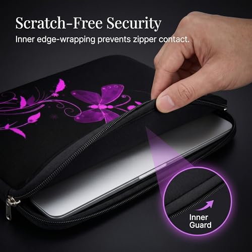 11 11.6 12 12.5 13 inches Case Laptop/Chromebook/Notebook/PC Tablet Travel Case Neoprene Handle Sleeve with Shoulder Strap (11-13.3 inch, Nice Butterfly) - color: Nice Butterfly, size: 11-13.3 inch