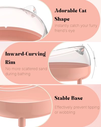 Pawfly Hamster Sand Bath Container, Hamster Sand Bath Box, Hamster Bathtub, Hamster Bathroom, Hamster Toilet, Plastic Dust Bath for Dwarf Hamsters, Syrian Hamsters, Mice, Gerbils & Small Animal, Pink - color: Pink