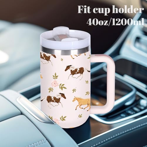 momocici 40oz Horses Tumbler with Handle Gifts for Women.Horse Lover Cups Tumbler Gifts for Women.40 oz Birthday Christmas Horse Cup Tumblers for Horses Lover. - style: Horse