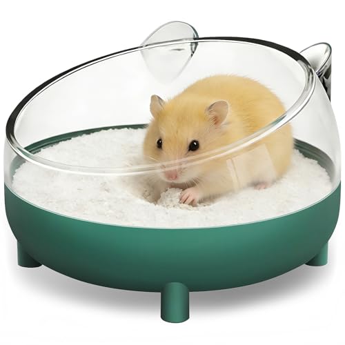 Hamster Bathtub,Small Animals Bathroom,Hamster Sand Bath Container,Hamsters Toilet for Dwarf Hamsters,Gerbils,mice,or Small Animals Food Bowl - color: Green