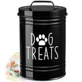 OUTNILI Extra Large Dog Treat Container Airtight - 9" Tall X 6" Round Black Dog Treat Jar for Kitchen Counter - Rustic Treat Storage Canister for Dogs, Cats, Small Animals - color: Black-Extra Large