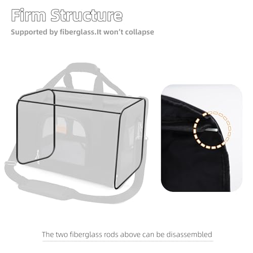 ROYPET Cat Carrier,Portable Pet Carrier Bag for Cats and Small Dogs,Foldable Soft-Sided and Scratch-Proof mesh Cat Bag Pet Carriers,Airline Approved Pet Carrier,Pet Travel Carrier Up to 15 Lbs,Black - color: Black