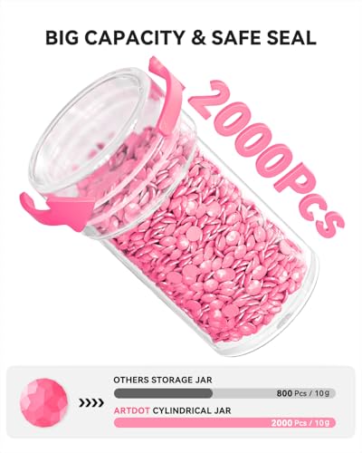 ARTDOT 240 Slots Storage Container for Diamond Art Kits for Adults, Portable Bead Storage Boxes for Diamond Painting Accessories and Tools - color: Pink, size: X-Large