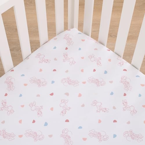 NoJo Disney Minnie Mouse White, Light Blue, and Peach with Daisy Duck Super Soft Nursery Fitted Crib Sheet - color: White, Light Blue, Peach, size: Crib