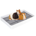 FHTONGE Low Entry Guinea Pig Litter Box with Grid, Rectangular Pet Toilet | Small Amimal Litter Pan Trainer Tray for Rodent Bunny Hamster Ferret Chinchilla Squirrel Opossum Hedgehog Glider Chipmunk - color: Only 0.4" PP Grids, size: 14.6x12x2.6"(40x30x6cm