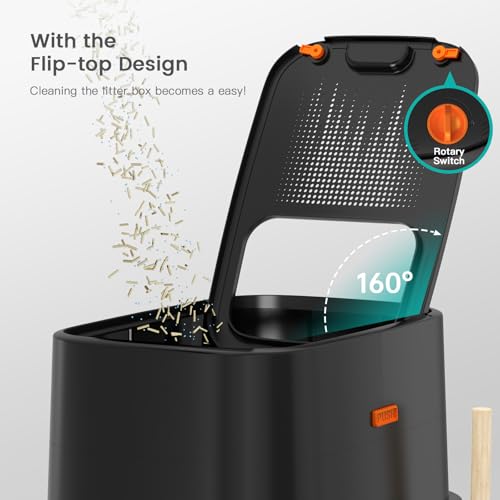 XL Stainless Steel Cat Litter Box with Lid, Top Entry, Mat & Scoop Included | XL for Big Cats, High Sides Enclosed Design, Anti-Urine Leakage, Non-Stick Odor-Free, Easy Clean, Reduce Litter Tracking - color: V-Black