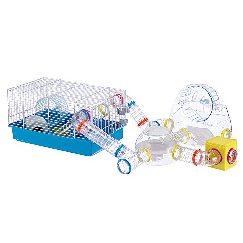 Ferplast Paula Small Hamster Cage | Fun & Interactive Cage Measures Measures 18.11L x 11.61W x 9.6H & Includes All Accessories - style: Paula Hamster Cage