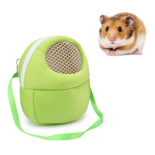 Hypeety Pet Carrier Bag Breathable Portable Travel Backpack for Guinea Pig | Breathable mesh pouch, hands-free sling outgoing bag, secure zipper, for hedgehog/hamsters/sugar glider/chinchilla, green - color: Green