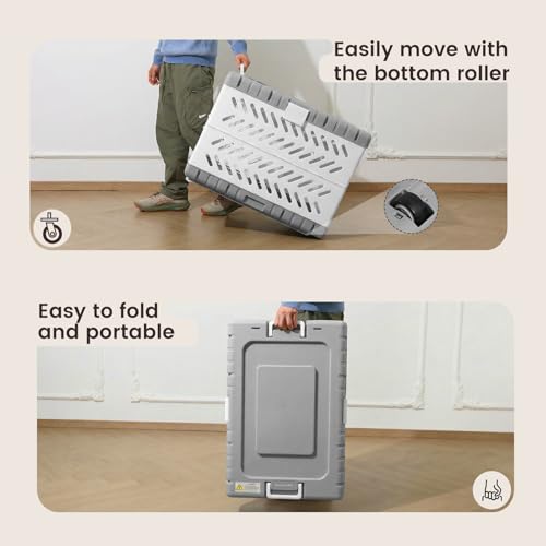 Collapsible Dog Crate for Medium/Small Dogs - 28" L Foldable Dog Cage No-Tool Assembly, Travel Dog Crate with 2 Wheels - Easy to Carry, Space-Saving, Indoor Outdoor Use, 27.96"(L) X18.3(W) X20.87(H) - size: 28.0"L x 18.3"W x 20.9"H