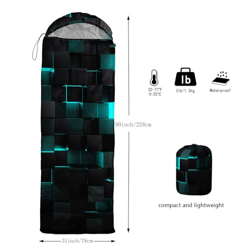 Sleeping Bags for Adults and Kids Backpacking Camping Sleeping Bags for Girls and Boys Lightweight Waterproof Cold/Warm Sleeping Bag for All Season - color: blue