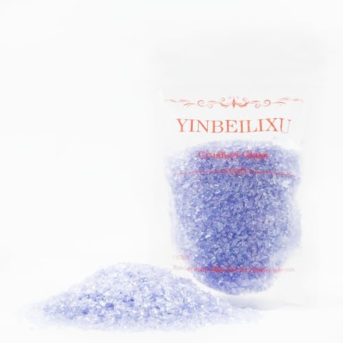 Crushed Glass Glitter, Broken Stones Shattered Glass Chips for Resin Art Crafts, Epoxy Resin Supplies, Geod Painting, DIY Art Projects, Jewelry Making, 2-4mm, 200g/7oz (Violet) - color: Violet
