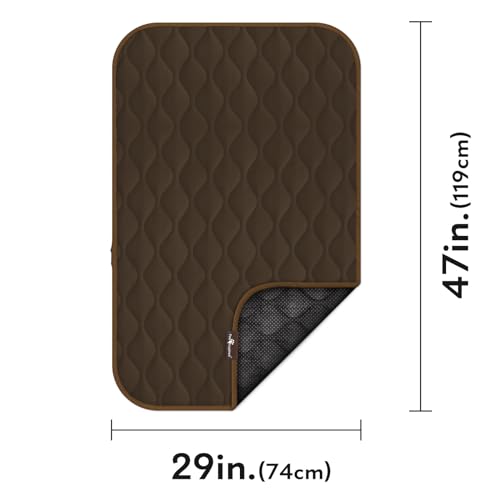 Paw Inspired Washable Padded Crate Mats for Dogs | 47” x 29” Pad, Fits 48-inch Kennels | Leakproof, Waterproof Bottom, Plush Pet Beds (Dark Brown) - color: Dark Brown, size: 48 Inch