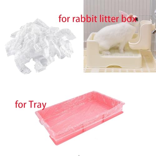50 Pcs Disposable Rabbit Cage Liner Quick Cleanup Litter Box Liners Bags | Leak-Proof Toilet Plastic Film, Elastic Pocket Mouth for Small Animals Guinea Pig Bird Bunny Potty Bedding Stuff - size: Medium-Compact
