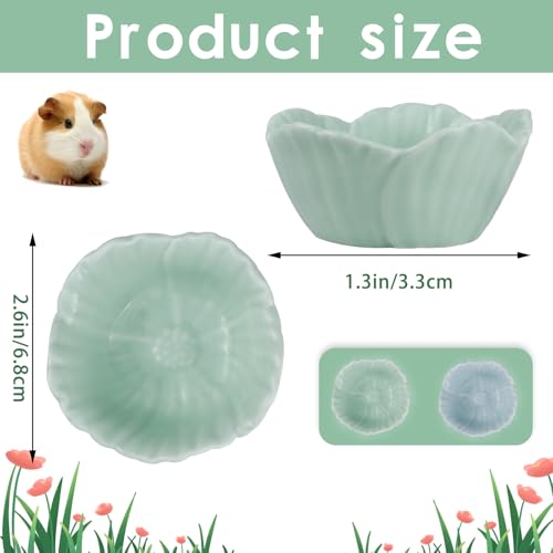 Small Ceramic Pet Hamster Bowl, Easy to Clean Anti Flipping Hamsters Food and Water Bowl, Small Animal Bowls for Dwarf Hamster, Parrots (Blue, s) - color: Blue, size: s,1pc