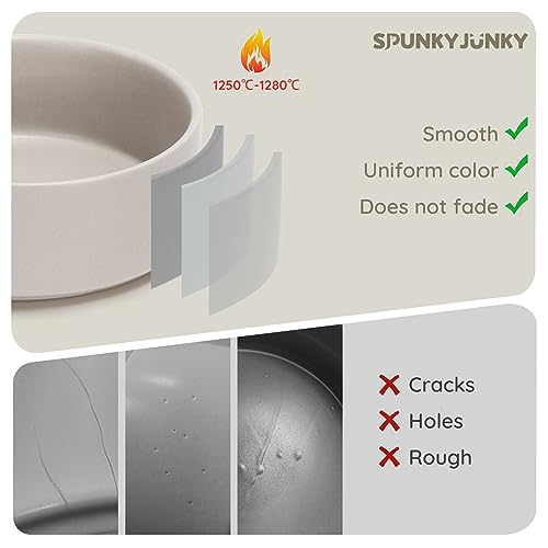 SPUNKYJUNKY 13.5OZ Ceramic Dog and Cat Bowl, Modern Cute Weighted Food Water Bowl for Replacement Grey (1 Pack) - color: Grey, size: 1.7 CUPS