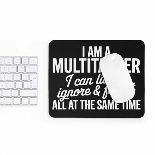 Funny Multitasker Mousepad I Can Listen Ignore & Forget All at The Same Time Desk Mat with Non-Slip Rubber Base Sarcastic Quote Gift for Office, Coworkers, and Humor Lovers - color: Igonre