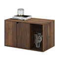 Furinno Peli Litter Box Enclosure, Columbia Walnut | Side Entrance, Hidden Litter Box Furniture, Wooden Pet House, Easy Assembly, for Living Room - color: Columbia Walnut, size: Large