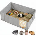 MEEXPAWS Small Animal Playpen, Portable Hamster Guinea Pig Cage for Travel | Waterproof, No Assembly, Spacious, Collapsible, Plastic Pet Enclosure for Rat Ferret, Play Pen for Indoor, 40" x 28" x 13"