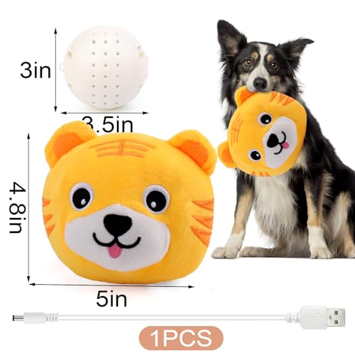 BABORUI Interactive Dog Toys Tiger, Jumping Squeaky Dog Toys with Recording and Music Modes, Rechargeable Moving Dog Chew Toys for Small/Medium/Large Dogs to Keep Them Busy(Tiger) - color: Tiger