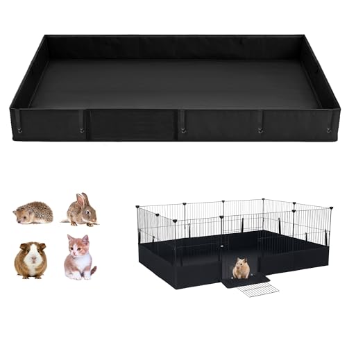 Guinea Pig Cage Liner, with Open Door Design, 48" L x 24" W | One-Hand Hook, Waterproof Washable Tarpaulin Bottom, for C&C Grid, Rabbit Hedgehog Habitat Liner