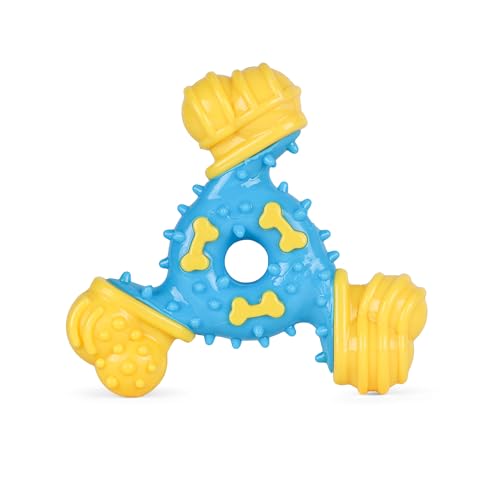 Arm & Hammer Nubbies TriBone Dental Dog Chew Toy, Peanut Butter, 24-Pk | Nylon and TPR construction, baking soda infused, reduces plaque and tartar buildup, ideal for moderate chewers - color: Blue & Yellow TriOBone, size: 24 Count