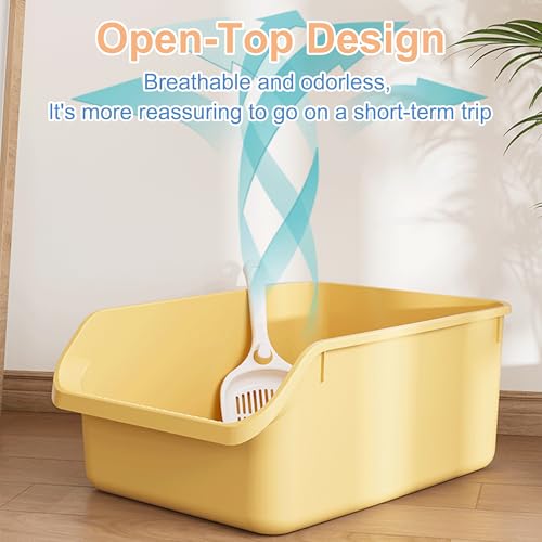 Rabbit Litter Box with Low Entry, High Back Splash Guard for Guinea Pigs, Hamsters, Hedgehogs, Chinchillas & Small Animals, Easy Clean Potty Training Pan for Cage (Yellow) - color: Yellow
