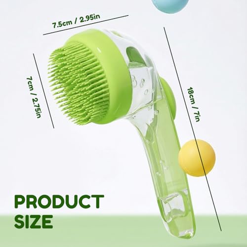2025 Upgrade Edition Pet Bathing & Grooming Brush, 2-in-1 Shampoo Dispenser & Massage Brush for Dogs and Cats, Suitable for All Coat Types (Green Brush)