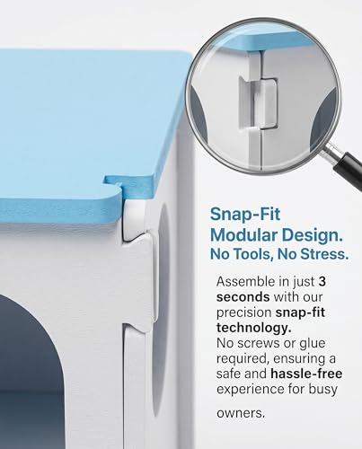 Blue Wooden Hamster Maze & Double-Decker Hut with Fun Slide - for Dwarf Hamsters, Mice, Gerbils, All Small Pets - color: BLUE