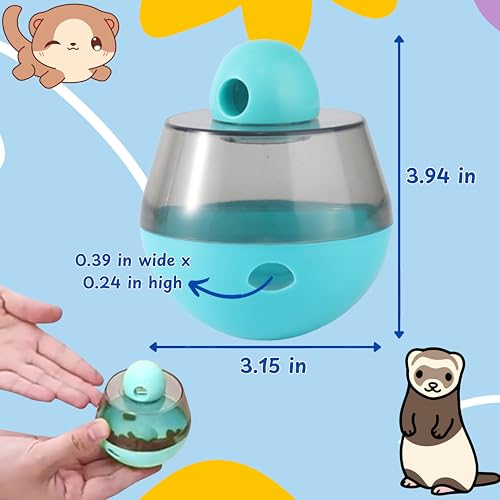 Ferret Treat Ball Interactive Toy Balls for Small Animal, Enrichment Toys Ferrets Dry Food Ball for Ferrets Guinea Pig Rat Chinchilla Hedgehog Bunny, Pet Ferret Accessories (XL, Wiggle) - size: XL