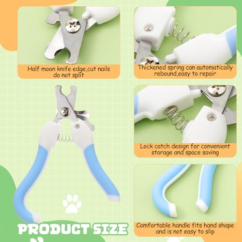 9 Pcs Small Dog Nail Clippers Bulk with Safety Guard to Avoid Over-Cutting Pet Nail Claw Grooming Pet Cutter Toenail Trimmer for Small Medium Dogs Nails Home Grooming(Fresh) - style: Fresh