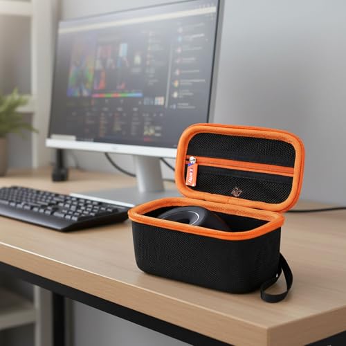 Case for ProtoArc Ergonomic Mouse, Travel Carrying Case Compatible with ProtoArc EM11 NL Bluetooth Rechargeable Wireless Vertical Mouse (Black-Orange) - color: Black-Orange