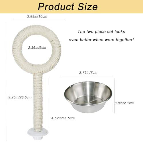 ASOCEA Bird Perch Feeding Cup,Bird Bowls for Cage Parakeet Feeder Parrot Food Bowls Parrot Cage Accessory for Budgie Lovebird Cockatiel Parakeet Canary Finch Small Parrots,Beige - color: beige bird feeding cup