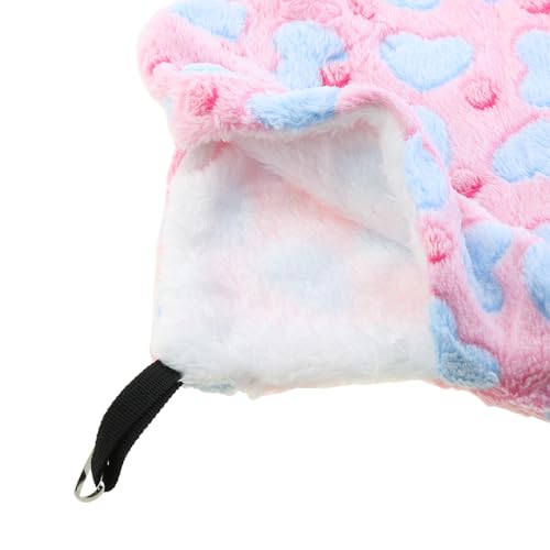 2-Piece Small Animal Hammock for Guinea Pigs, Hamsters, Ferrets, Chinchillas, Parrots, Sugar Gliders, Squirrels, etc. (Blue & Pink Heart Pattern)