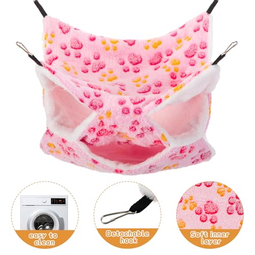 Sadnyy 6 Pieces Guinea Pig Rat Hammock Three Layer Ferret Bed Small Animal Hanging Pet Cage Hammock for Chinchilla Rat Sugar Glider Squirrel Reptiles (Classic Pattern)