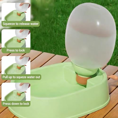 Portable Pet Water Bottle & Bowl, 17oz Leak - Proof Travel Dispenser for Outdoor Walking, Hiking(Green)