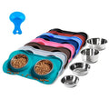 Hubulk Pet Dog Bowls 2 Stainless Steel Dog Bowl with No Spill Non-Skid Silicone Mat + Pet Food Scoop Water and Food Feeder Bowls for Feeding Small Medium Large Dogs Cats Puppies (Small, Green) - color: Green, size: Small