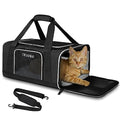 Small Pet Carrier 17" L x 12" W x 8.5" H Airline Approved, Black | for JetBlue/Frontier/Spirit Airlines, Lockable Safety Zippers and Anti-Scratch Mesh, Pets Under 8 lbs - color: Black, size: 17.0"L x 12.0"W x 8.5"H