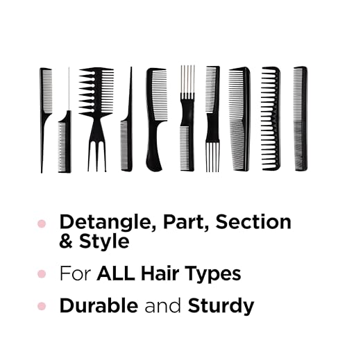 KISS Professional 10-pc Comb Set-Detangle & Style Assortment,(Pack of 2) - size: One Size (Pack of 2)