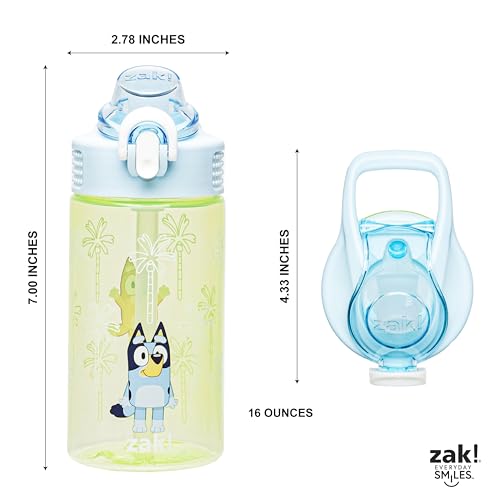 Zak Designs Bluey Sage 16oz Leak-Proof Straw Kids Water Bottle - color: Bluey (Bluey & Bingo), size: 16 Ounces