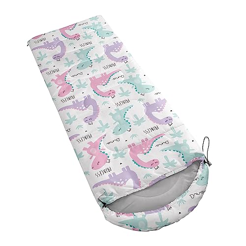 Galaxy Wolf Camping Sleeping Bags Warm & Cool Weather Waterproof Backpacking Blue Purple Starry Sky Sleeping Bag All Seasons Camping, for Adult Kids Boy Girls Camping Gear Equipment, Traveling - color: I-Dinosaur2