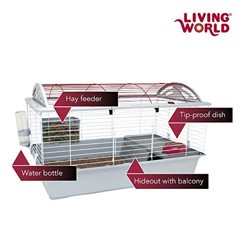 Living World Deluxe Hybrid Habitat for Small Animals, Large | Rabbit, Guinea Pig, Chinchillas, and Small Animal Cage - size: 37.8"L x 22.5"W x 22.0"H