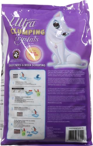 Ultra Pet Clumping Crystal Cat Litter, White Crystals with Multicolor Crystals, 5 Lbs (Pack of 2) - size: 5 Pounds (Pack of 2)