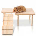 Hamster Play Wooden Platform with Ladder, 9.84x5.9x3.94in Hamster Cage Platform Small Animal Wood Stand Cage Accessories for Syrian Hamsters Mice Squirrel and Other Small Pets