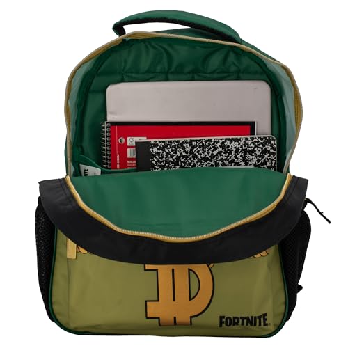 Fortnite Big Dill Backpack for Boys & Girls, 16 Inch Nylon Twill Big Face Schoolbag withMetal Fortnite Zipper Pull, Green - style: Fortnite Big Dill