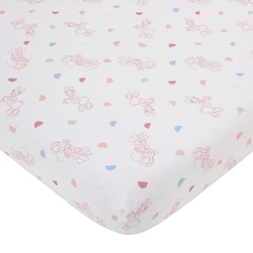 NoJo Disney Minnie Mouse White, Light Blue, and Peach with Daisy Duck Super Soft Nursery Fitted Crib Sheet - color: White, Light Blue, Peach, size: Crib