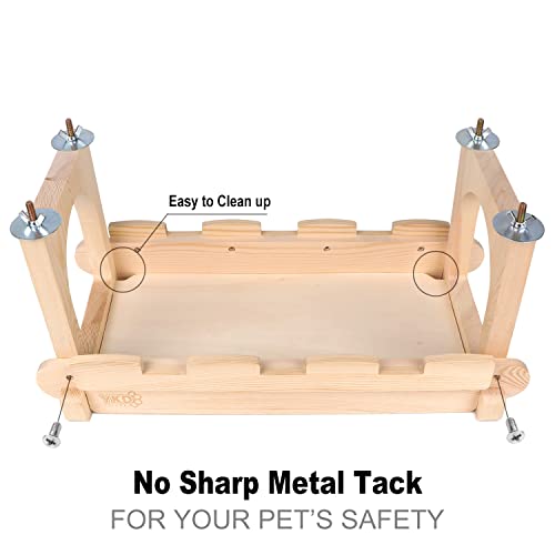 YKD Chinchilla Wood Suspension Bridge and 3Pcs Chinchilla Wooden Platform Bundle Suit